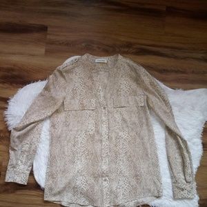Calvin Klein Alligator Print Button Down Shirt